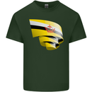 Curled Brunei Flag Bruneian Day Football Mens Cotton T-Shirt Tee Top Forest Green