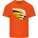 Curled Brunei Flag Bruneian Day Football Mens Cotton T-Shirt Tee Top Orange