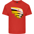 Curled Brunei Flag Bruneian Day Football Mens Cotton T-Shirt Tee Top Red