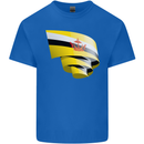 Curled Brunei Flag Bruneian Day Football Mens Cotton T-Shirt Tee Top Royal Blue