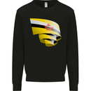 Curled Brunei Flag Bruneian Day Football Mens Sweatshirt Jumper Black