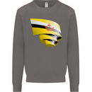 Curled Brunei Flag Bruneian Day Football Mens Sweatshirt Jumper Charcoal