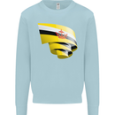 Curled Brunei Flag Bruneian Day Football Mens Sweatshirt Jumper Light Blue