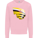 Curled Brunei Flag Bruneian Day Football Mens Sweatshirt Jumper Light Pink