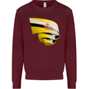 Curled Brunei Flag Bruneian Day Football Mens Sweatshirt Jumper Maroon