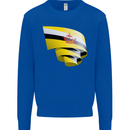 Curled Brunei Flag Bruneian Day Football Mens Sweatshirt Jumper Royal Blue