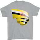 Curled Brunei Flag Bruneian Day Football Mens T-Shirt 100% Cotton Sports Grey