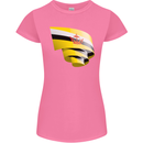 Curled Brunei Flag Bruneian Day Football Womens Petite Cut T-Shirt Azalea