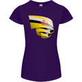 Curled Brunei Flag Bruneian Day Football Womens Petite Cut T-Shirt Purple