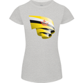 Curled Brunei Flag Bruneian Day Football Womens Petite Cut T-Shirt Sports Grey