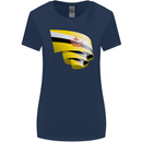 Curled Brunei Flag Bruneian Day Football Womens Wider Cut T-Shirt Navy Blue
