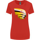 Curled Brunei Flag Bruneian Day Football Womens Wider Cut T-Shirt Red