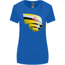 Curled Brunei Flag Bruneian Day Football Womens Wider Cut T-Shirt Royal Blue
