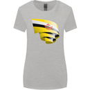 Curled Brunei Flag Bruneian Day Football Womens Wider Cut T-Shirt Sports Grey