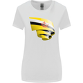 Curled Brunei Flag Bruneian Day Football Womens Wider Cut T-Shirt White
