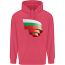 Curled Bulgaria Flag Bulgarian Day Football Childrens Kids Hoodie Heliconia