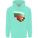 Curled Bulgaria Flag Bulgarian Day Football Childrens Kids Hoodie Peppermint