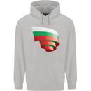 Curled Bulgaria Flag Bulgarian Day Football Childrens Kids Hoodie Sports Grey