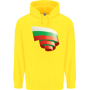 Curled Bulgaria Flag Bulgarian Day Football Childrens Kids Hoodie Yellow