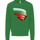 Curled Bulgaria Flag Bulgarian Day Football Kids Sweatshirt Jumper Irish Green