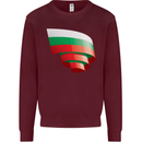 Curled Bulgaria Flag Bulgarian Day Football Kids Sweatshirt Jumper Maroon
