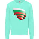 Curled Bulgaria Flag Bulgarian Day Football Kids Sweatshirt Jumper Peppermint