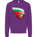 Curled Bulgaria Flag Bulgarian Day Football Kids Sweatshirt Jumper Purple