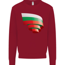 Curled Bulgaria Flag Bulgarian Day Football Kids Sweatshirt Jumper Red