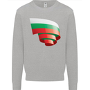 Curled Bulgaria Flag Bulgarian Day Football Kids Sweatshirt Jumper Sports Grey