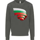 Curled Bulgaria Flag Bulgarian Day Football Kids Sweatshirt Jumper Storm Grey