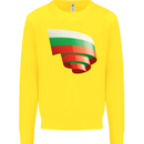 Curled Bulgaria Flag Bulgarian Day Football Kids Sweatshirt Jumper Yellow