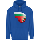 Curled Bulgaria Flag Bulgarian Day Football Mens 80% Cotton Hoodie Royal Blue