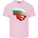 Curled Bulgaria Flag Bulgarian Day Football Mens Cotton T-Shirt Tee Top Light Pink