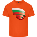 Curled Bulgaria Flag Bulgarian Day Football Mens Cotton T-Shirt Tee Top Orange