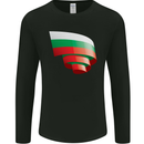 Curled Bulgaria Flag Bulgarian Day Football Mens Long Sleeve T-Shirt Black