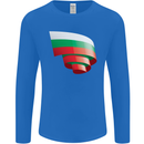 Curled Bulgaria Flag Bulgarian Day Football Mens Long Sleeve T-Shirt Royal Blue