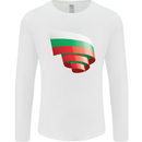 Curled Bulgaria Flag Bulgarian Day Football Mens Long Sleeve T-Shirt White
