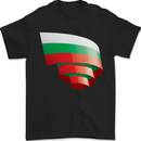 Curled Bulgaria Flag Bulgarian Day Football Mens T-Shirt 100% Cotton Black