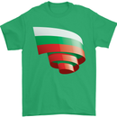 Curled Bulgaria Flag Bulgarian Day Football Mens T-Shirt 100% Cotton Irish Green