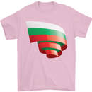 Curled Bulgaria Flag Bulgarian Day Football Mens T-Shirt 100% Cotton Light Pink