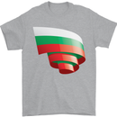 Curled Bulgaria Flag Bulgarian Day Football Mens T-Shirt 100% Cotton Sports Grey