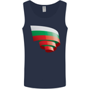 Curled Bulgaria Flag Bulgarian Day Football Mens Vest Tank Top Navy Blue