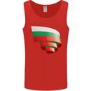 Curled Bulgaria Flag Bulgarian Day Football Mens Vest Tank Top Red