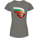 Curled Bulgaria Flag Bulgarian Day Football Womens Petite Cut T-Shirt Charcoal