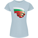 Curled Bulgaria Flag Bulgarian Day Football Womens Petite Cut T-Shirt Light Blue