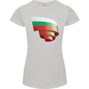 Curled Bulgaria Flag Bulgarian Day Football Womens Petite Cut T-Shirt Sports Grey