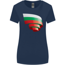 Curled Bulgaria Flag Bulgarian Day Football Womens Wider Cut T-Shirt Navy Blue