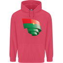 Curled Burkina Faso Flag Day Football Childrens Kids Hoodie Heliconia