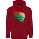 Curled Burkina Faso Flag Day Football Childrens Kids Hoodie Red