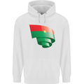 Curled Burkina Faso Flag Day Football Childrens Kids Hoodie White